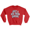 Just A Kid From Queens Ugly Sweater Red | Funny Shirt from Famous In Real Life