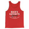 Buck’s Hatchets Funny Movie Men/Unisex Tank Top Red | Funny Shirt from Famous In Real Life