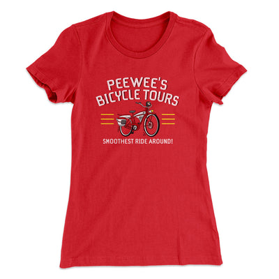 Peewee Bicycle Tours Women's T-Shirt Red | Funny Shirt from Famous In Real Life