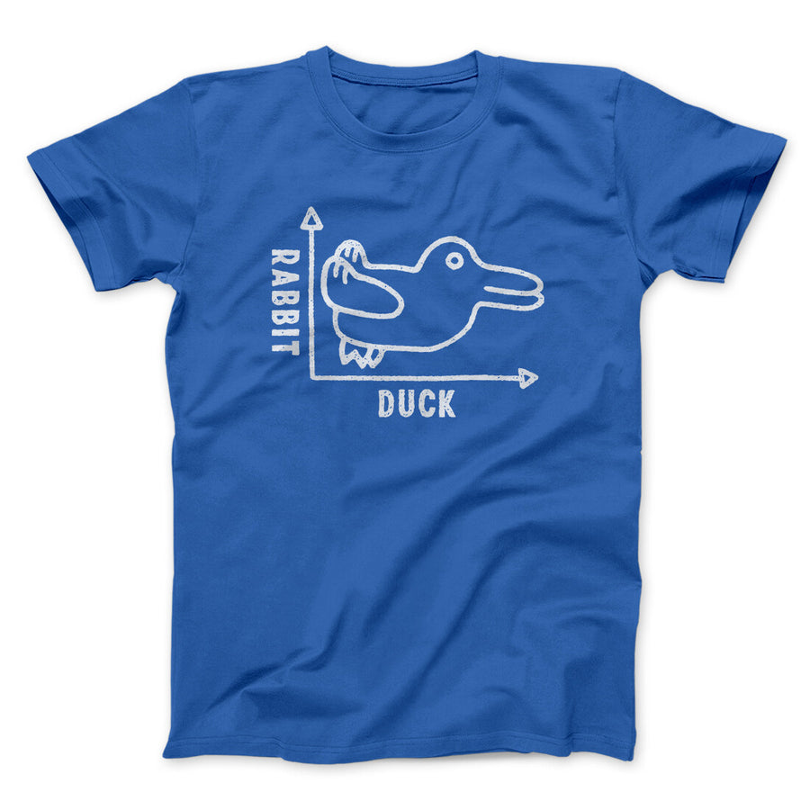 Rabbit Duck Graph Men/Unisex T-Shirt Royal | Funny Shirt from Famous In Real Life