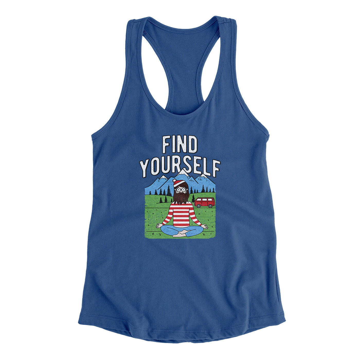 Find Yourself Women's Racerback Tank | Funny Shirt from Famous In Real Life