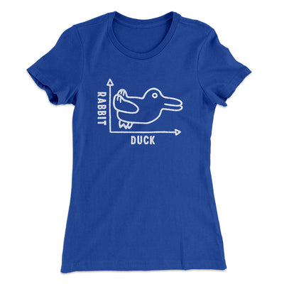 Rabbit Duck Graph Women's T-Shirt Royal | Funny Shirt from Famous In Real Life