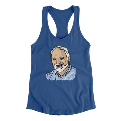 Hide The Pain Harold Funny Women's Racerback Tank Royal | Funny Shirt from Famous In Real Life