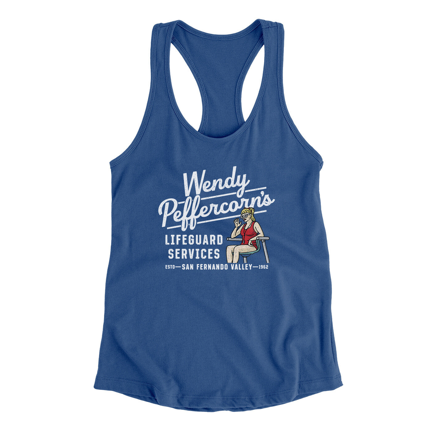 Wendy Peffercorn’s Lifeguard Services Women's Racerback Tank | Funny Shirt from Famous In Real Life