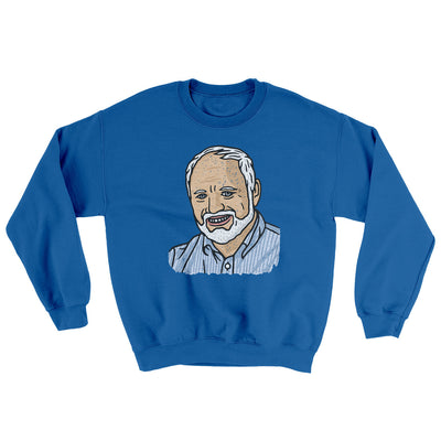 Hide The Pain Harold Ugly Sweater Royal | Funny Shirt from Famous In Real Life