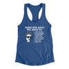 Things Rick Astley Would Never Do Women's Racerback Tank Royal | Funny Shirt from Famous In Real Life