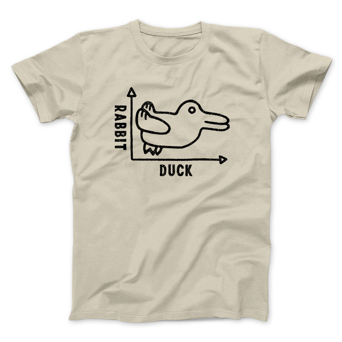 Rabbit Duck Graph Men/Unisex T-Shirt Sand | Funny Shirt from Famous In Real Life
