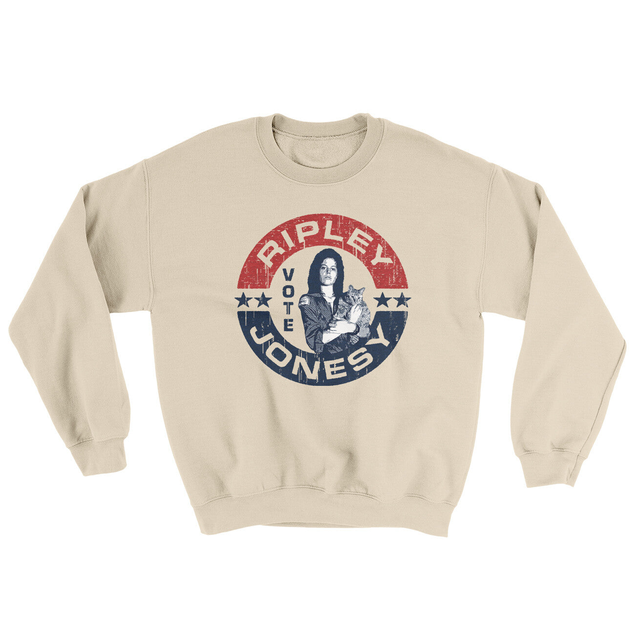 Vote Ripley Jonesy Ugly Sweater Sand | Funny Shirt from Famous In Real Life