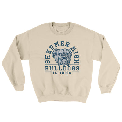 Shermer High Bulldogs Ugly Sweater Sand | Funny Shirt from Famous In Real Life