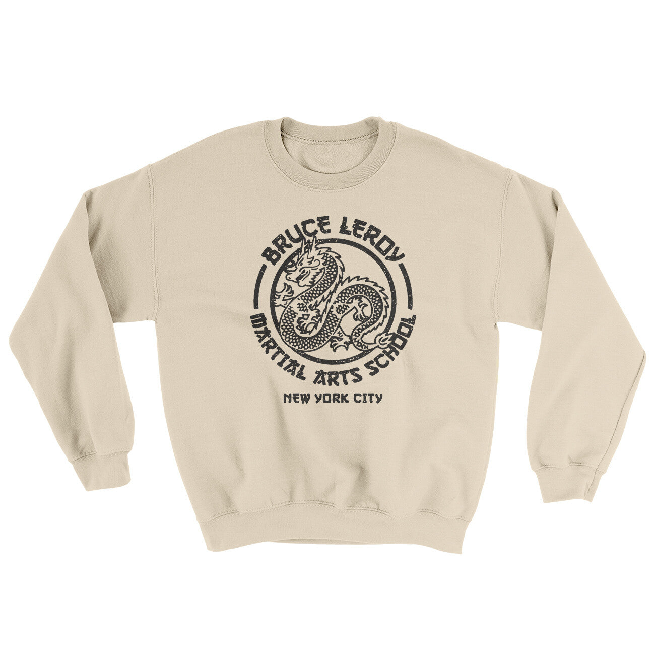 Bruce Leroy Martial Arts School Ugly Sweater Sand | Funny Shirt from Famous In Real Life