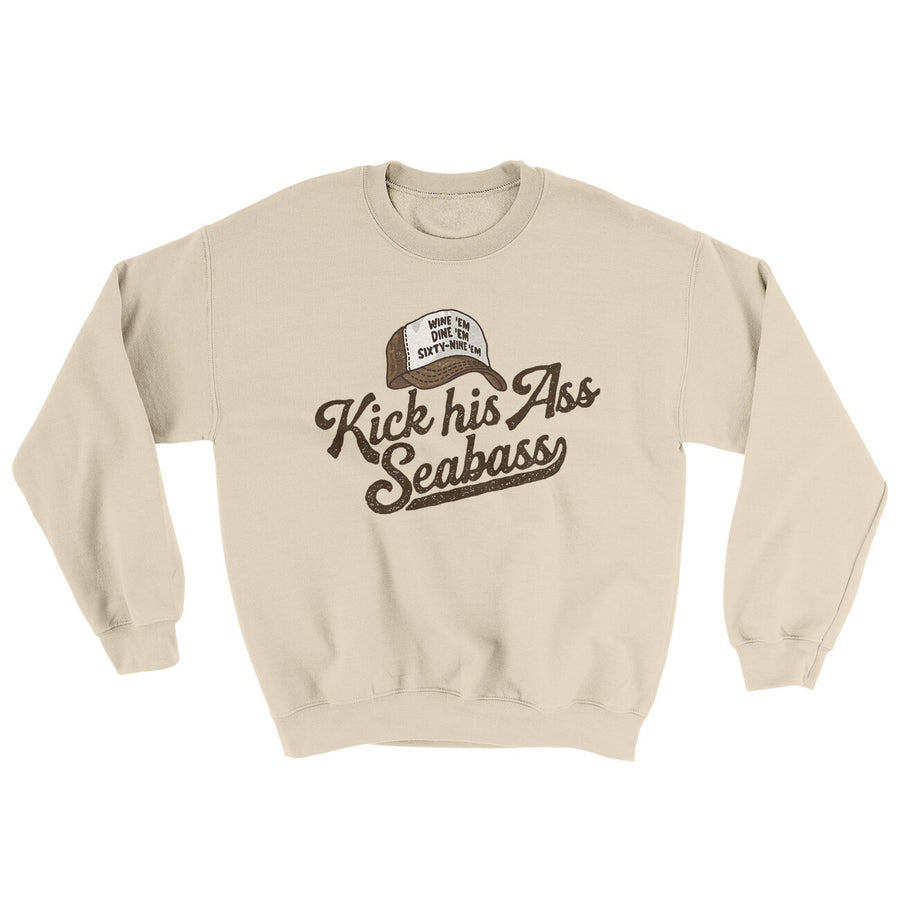 Kick His Ass Seabass Ugly Sweater Sand | Funny Shirt from Famous In Real Life