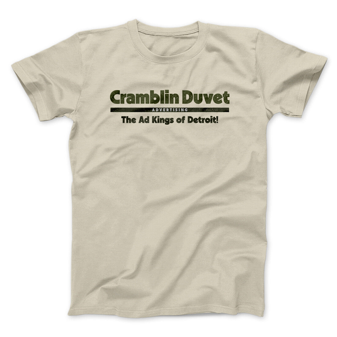 Cramblin Duvet Advertising Men/Unisex T-Shirt Sand | Funny Shirt from Famous In Real Life