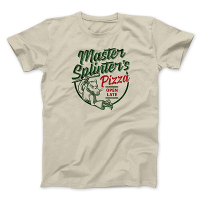 Master Splinters Pizza Men/Unisex T-Shirt Sand | Funny Shirt from Famous In Real Life