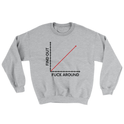 Fuck Around And Find Out Ugly Sweater Sport Grey | Funny Shirt from Famous In Real Life