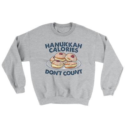 Hanukkah Calories Don't Count Ugly Sweater Sport Grey | Funny Shirt from Famous In Real Life