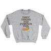 Thicc Thighs And Pumpkin Pies Ugly Sweater Sport Grey | Funny Shirt from Famous In Real Life