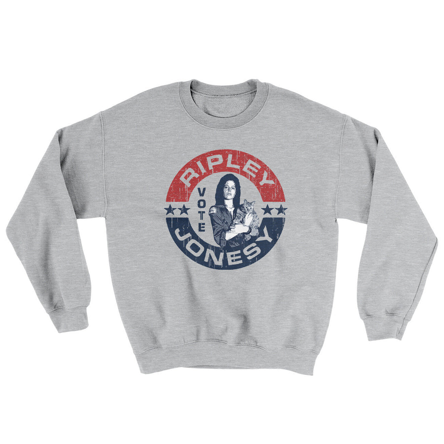Vote Ripley Jonesy Ugly Sweater Sport Grey | Funny Shirt from Famous In Real Life