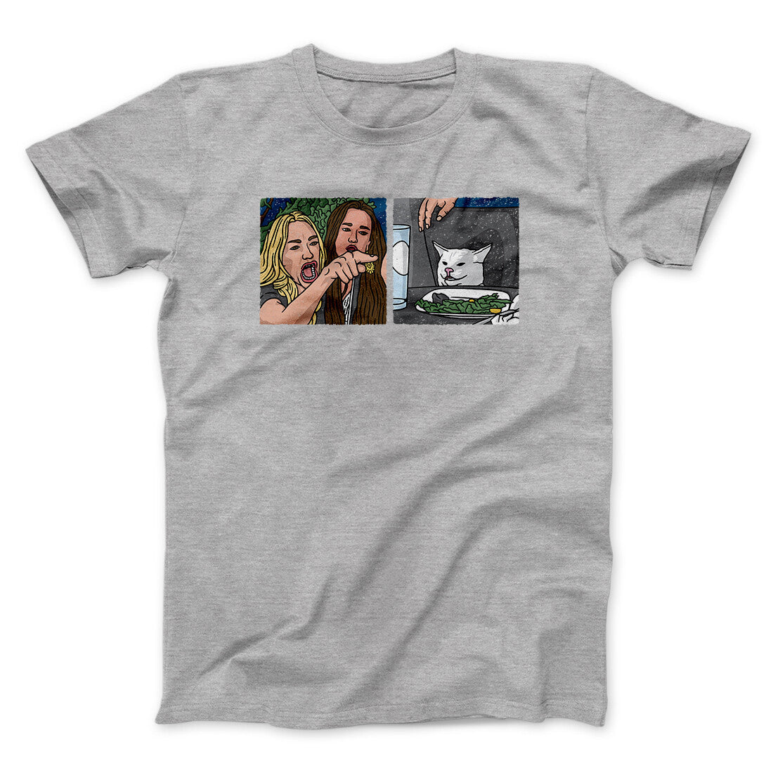 Woman Yelling At A Cat Meme Funny Men/Unisex T-Shirt | Funny Shirt from Famous In Real Life