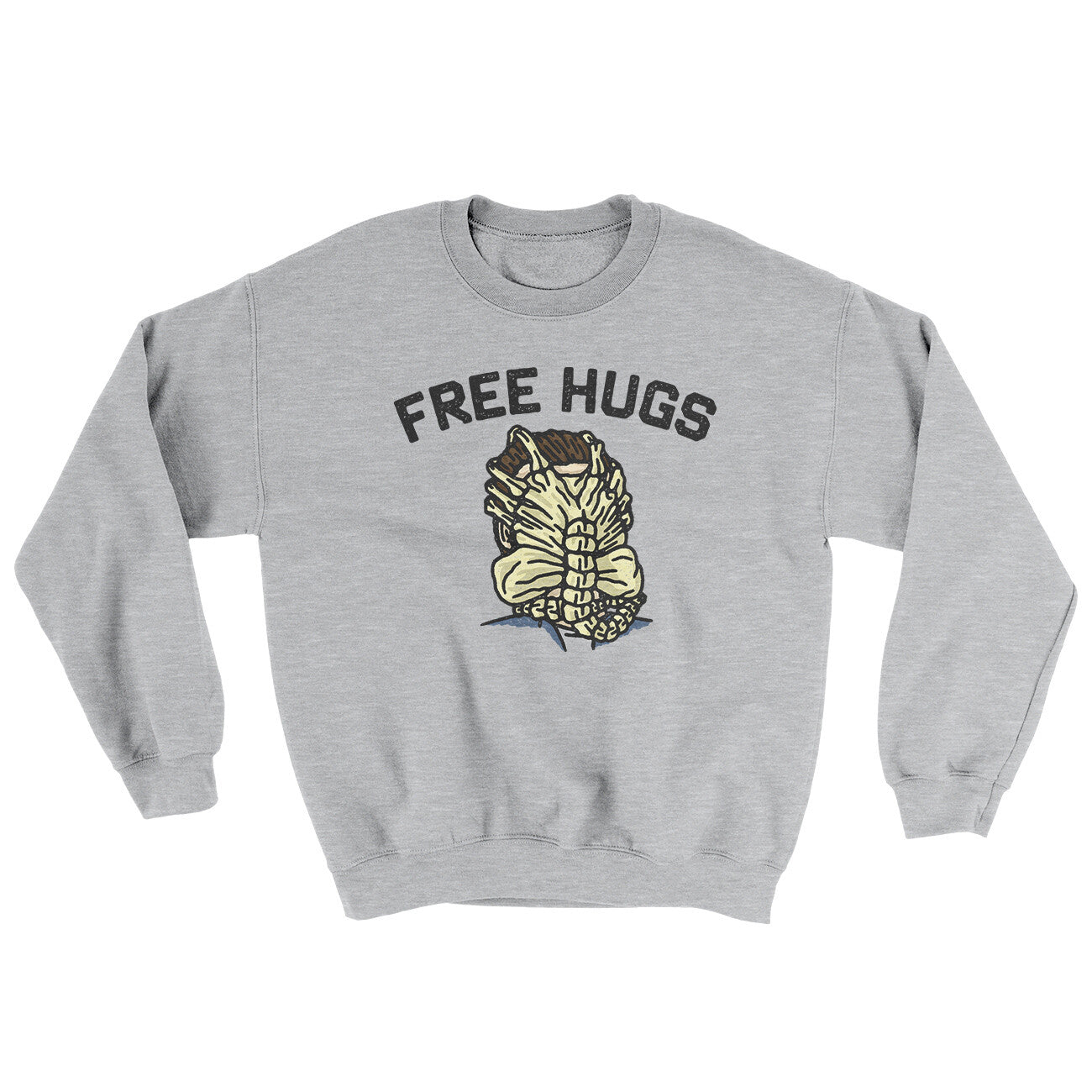 Free Hugs Facehugger Ugly Sweater Sport Grey | Funny Shirt from Famous In Real Life