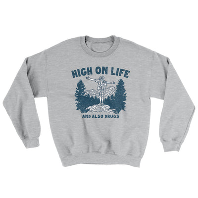 High On Life And Also Drugs Ugly Sweater Sport Grey | Funny Shirt from Famous In Real Life