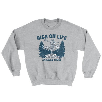 High On Life And Also Drugs Ugly Sweater Sport Grey | Funny Shirt from Famous In Real Life