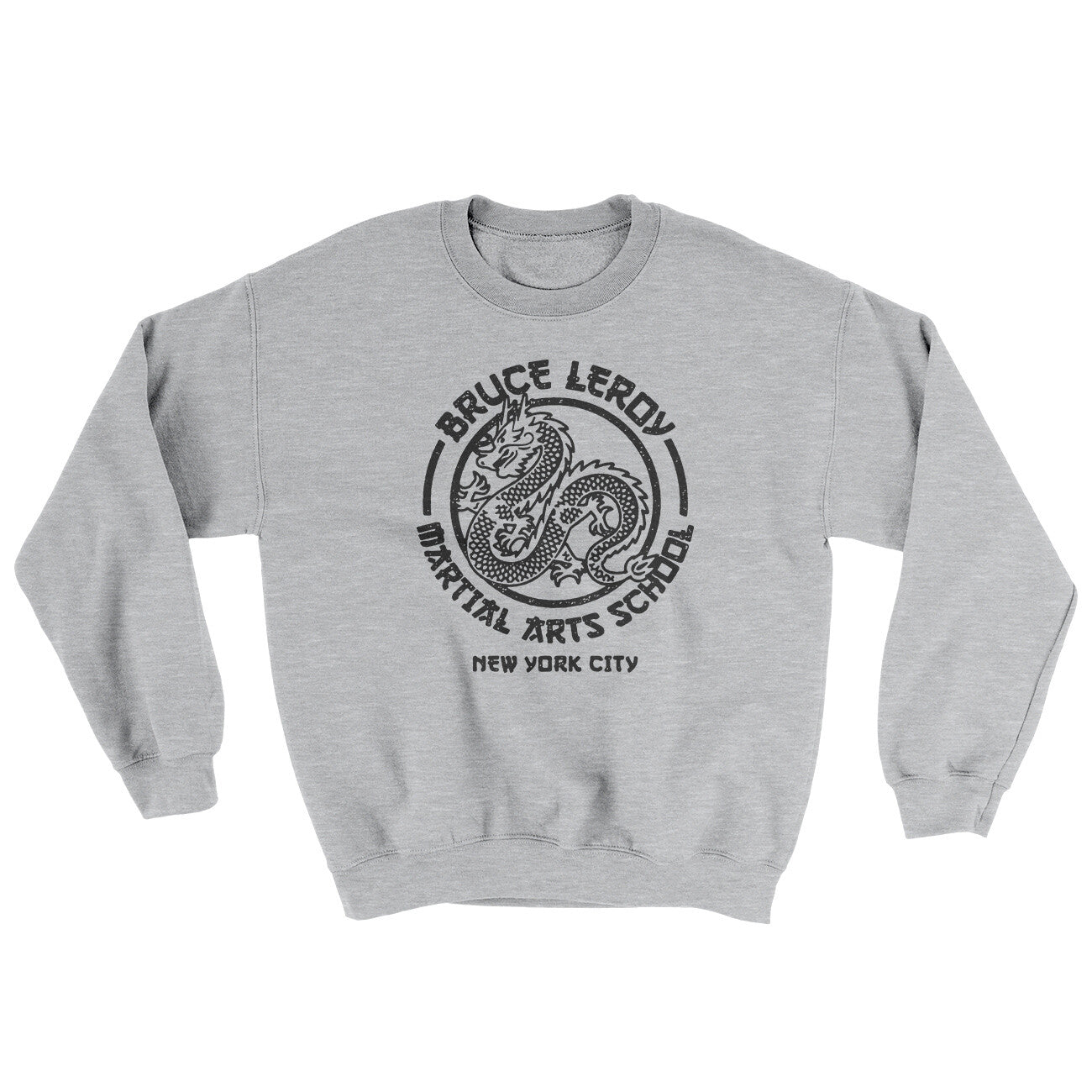 Bruce Leroy Martial Arts School Ugly Sweater Sport Grey | Funny Shirt from Famous In Real Life