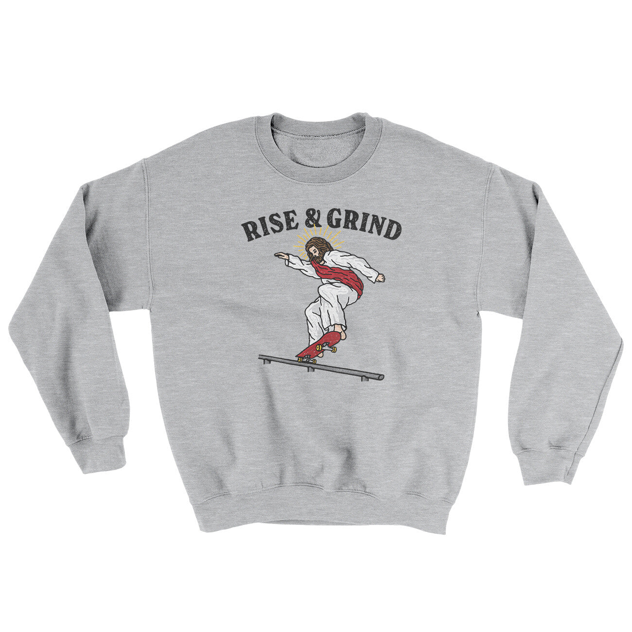 Rise And Grind Ugly Sweater Sport Grey | Funny Shirt from Famous In Real Life