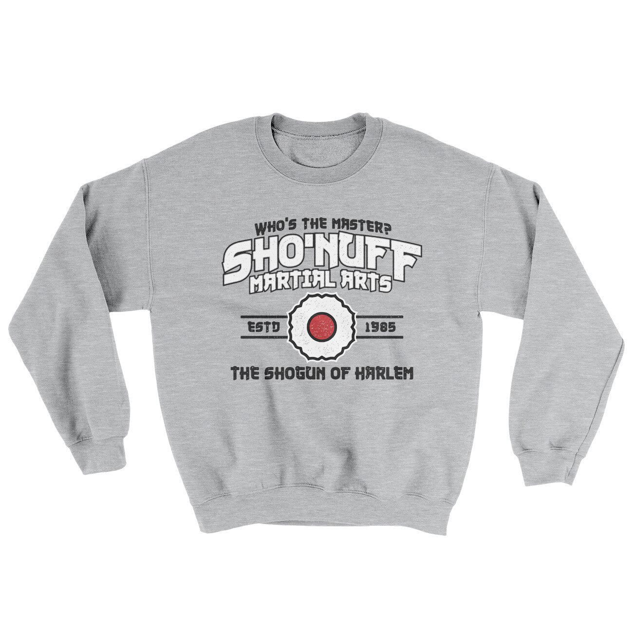 Sho’nuff Martial Arts Ugly Sweater Sport Grey | Funny Shirt from Famous In Real Life