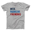 Beer, Barbecue, Fireworks Men/Unisex T-Shirt Sport Grey | Funny Shirt from Famous In Real Life