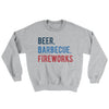 Beer, Barbecue, Fireworks Ugly Sweater Sport Grey | Funny Shirt from Famous In Real Life