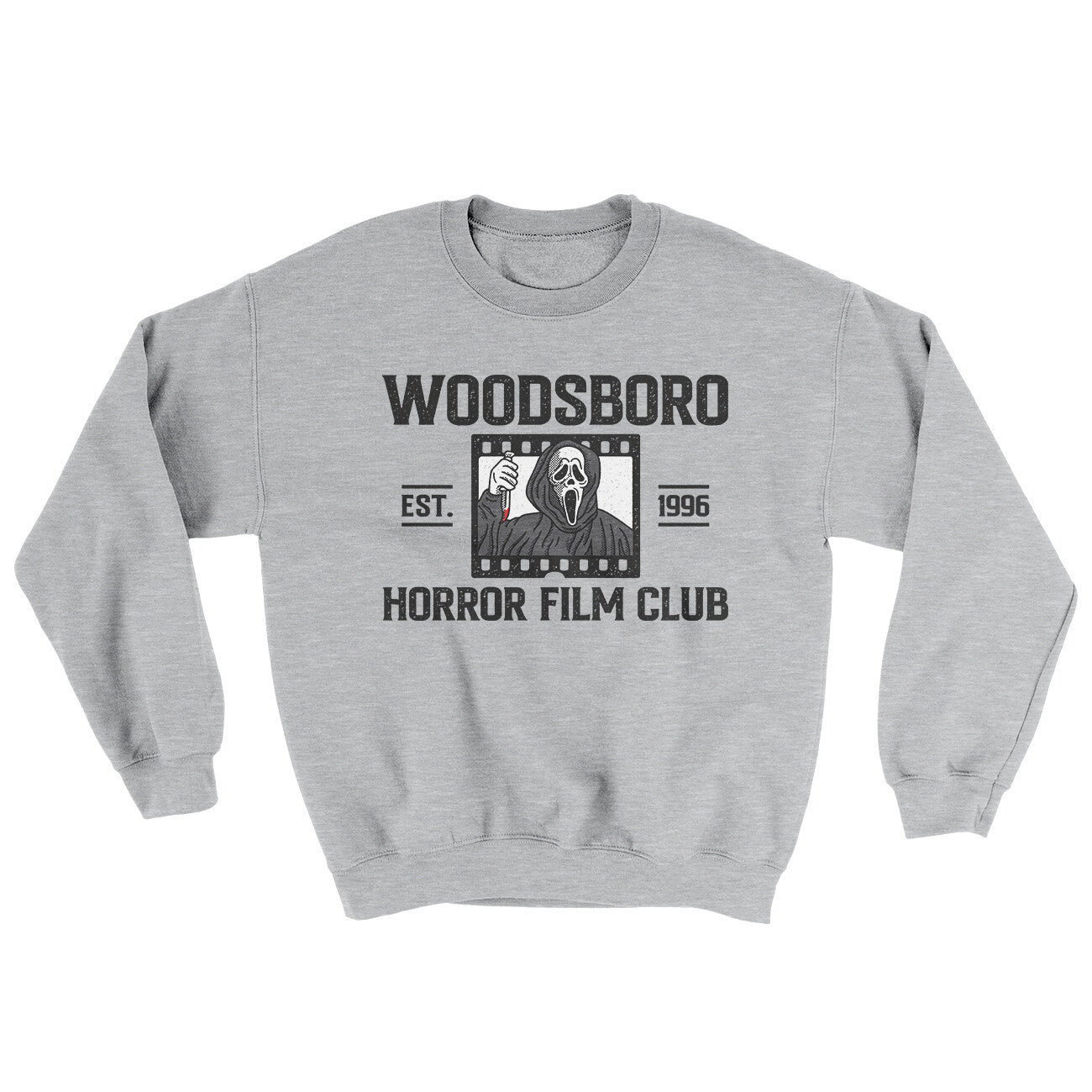 Woodsboro Horror Film Club Ugly Sweater Sport Grey | Funny Shirt from Famous In Real Life