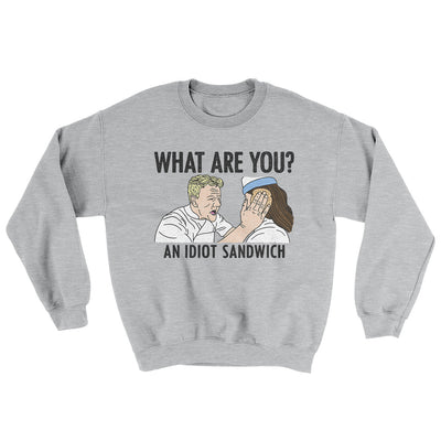 What Are You? An Idiot Sandwich Ugly Sweater Sport Grey | Funny Shirt from Famous In Real Life