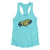 Ice Cube's A Pimp. Women's Racerback Tank Tahiti Blue | Funny Shirt from Famous In Real Life