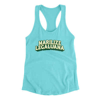 Marilize Legaluana Women's Racerback Tank Tahiti Blue | Funny Shirt from Famous In Real Life