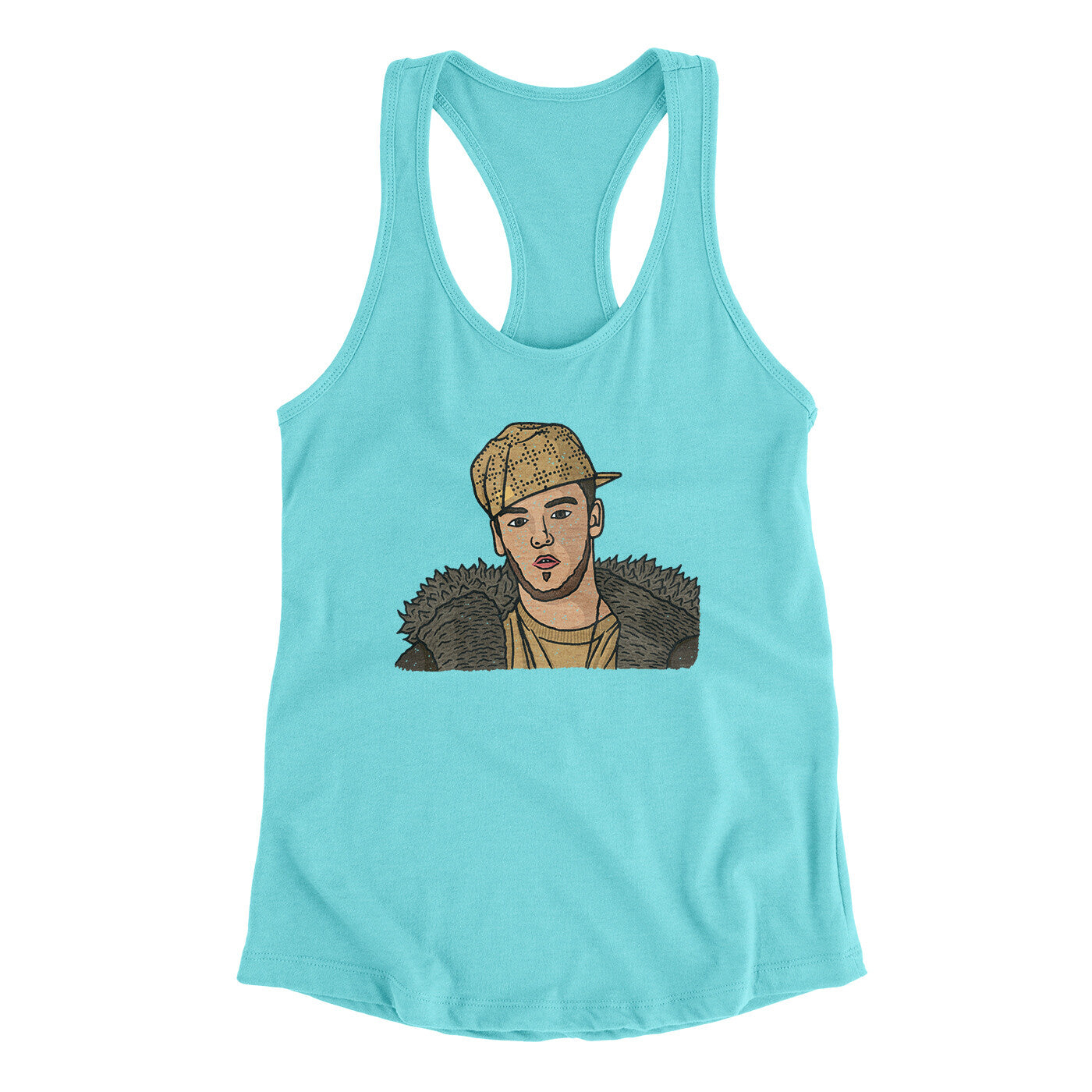 Scumbag Steve Meme Funny Women's Racerback Tank Tahiti Blue | Funny Shirt from Famous In Real Life