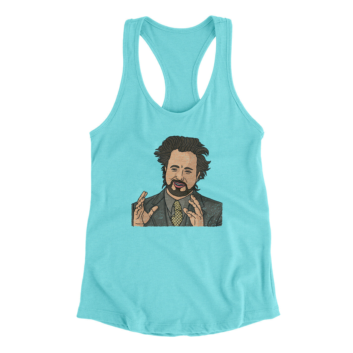 Alien Guy Meme Funny Women's Racerback Tank | Funny Shirt from Famous In Real Life