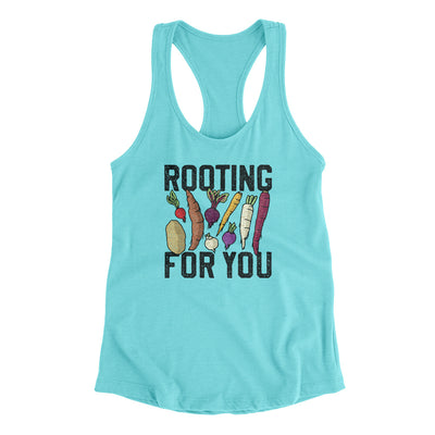Rooting For You Women's Racerback Tank Tahiti Blue | Funny Shirt from Famous In Real Life