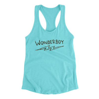 Wonderboy Women's Racerback Tank Tahiti Blue | Funny Shirt from Famous In Real Life