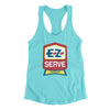 E-Z Serve Women's Racerback Tank Tahiti Blue | Funny Shirt from Famous In Real Life