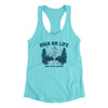 High On Life And Also Drugs Women's Racerback Tank Tahiti Blue | Funny Shirt from Famous In Real Life
