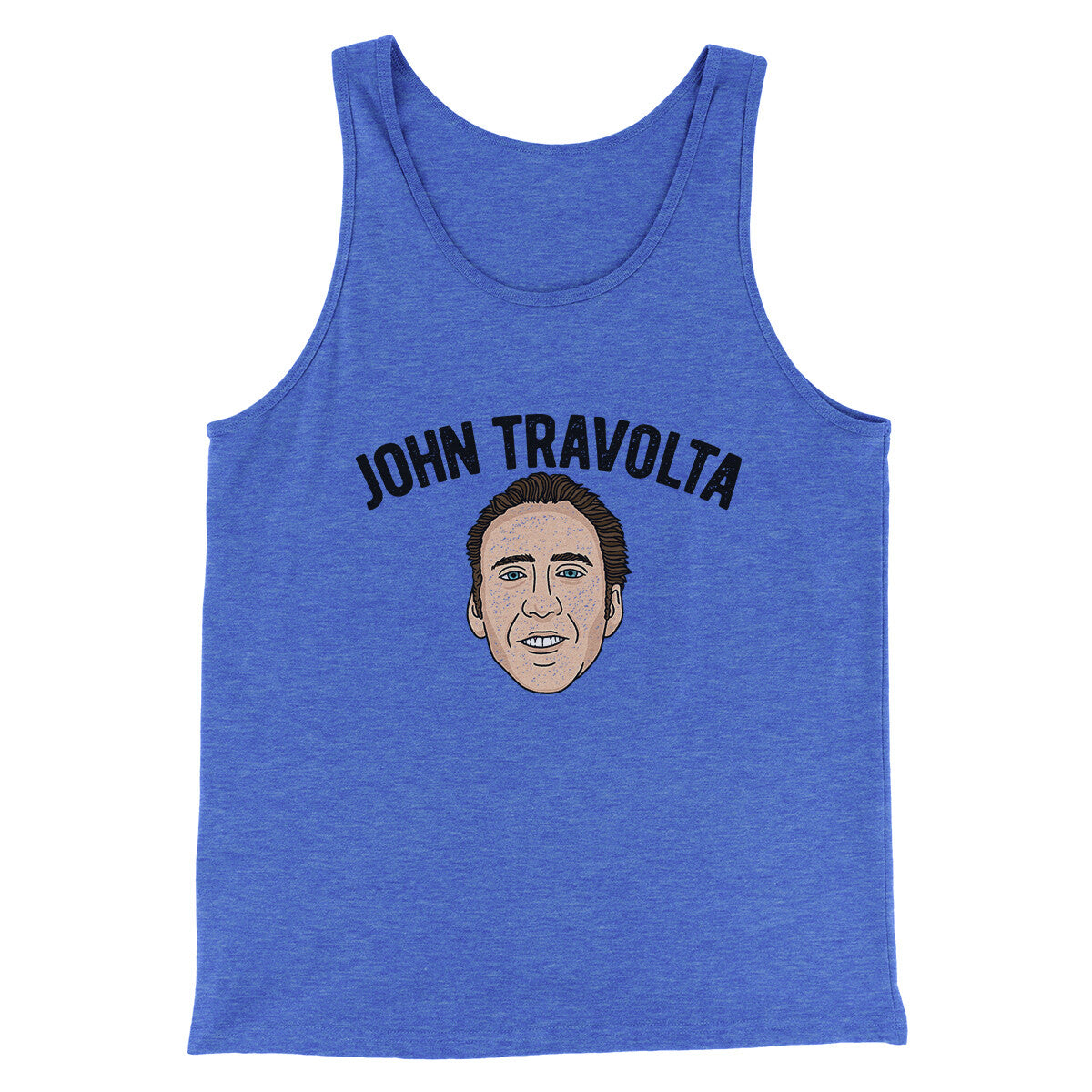 John Travolta Funny Movie Men/Unisex Tank Top True Royal TriBlend | Funny Shirt from Famous In Real Life