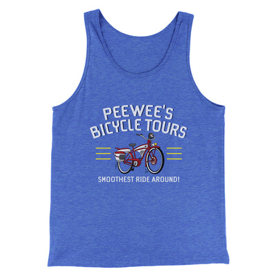 Peewee Bicycle Tours Men/Unisex Tank Top True Royal TriBlend | Funny Shirt from Famous In Real Life