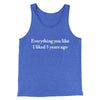 Everything You Like I Liked 5 Years Ago Men/Unisex Tank Top True Royal TriBlend | Funny Shirt from Famous In Real Life