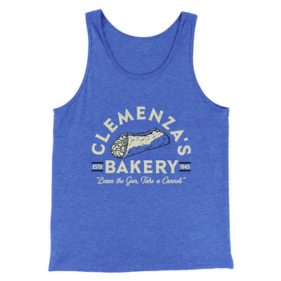 Clemenza’s Bakery Men/Unisex Tank Top True Royal TriBlend | Funny Shirt from Famous In Real Life