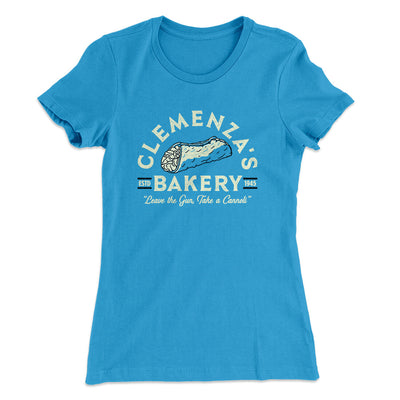 Clemenza’s Bakery Women's T-Shirt Turquoise | Funny Shirt from Famous In Real Life