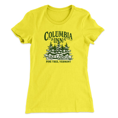 Columbia Inn Women's T-Shirt Vibrant Yellow | Funny Shirt from Famous In Real Life