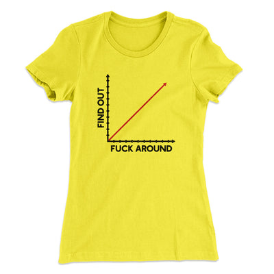 Fuck Around And Find Out Women's T-Shirt Vibrant Yellow | Funny Shirt from Famous In Real Life