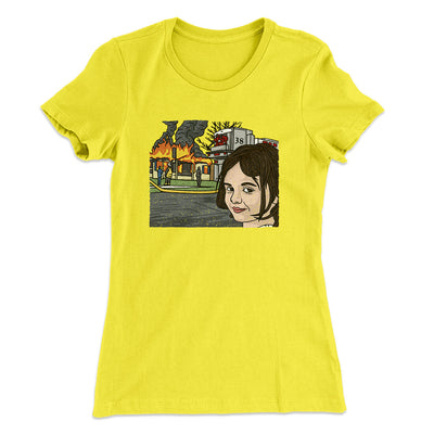 Disaster Girl Meme Funny Women's T-Shirt Vibrant Yellow | Funny Shirt from Famous In Real Life