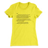 Letter To Sam Women's T-Shirt Vibrant Yellow | Funny Shirt from Famous In Real Life