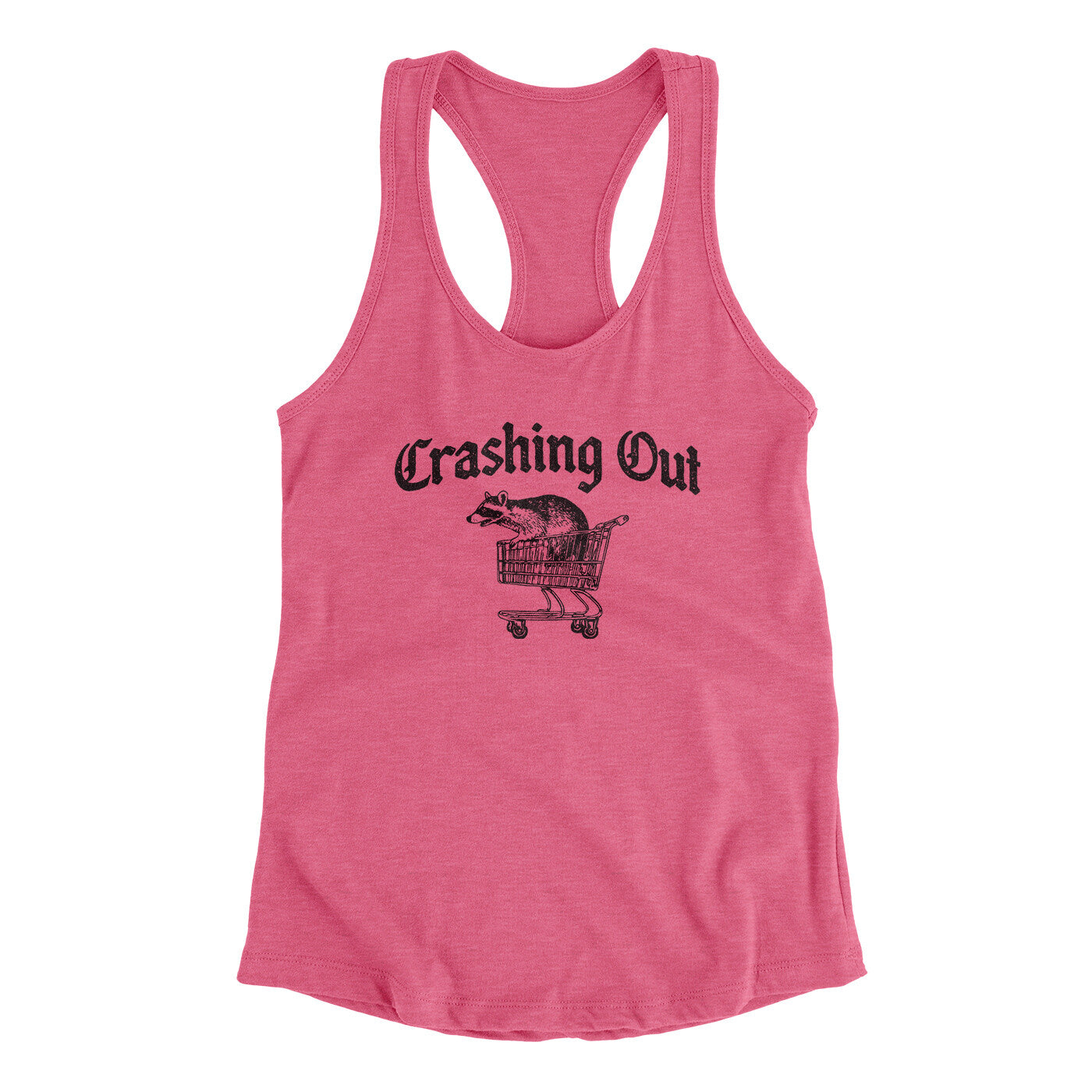 Crashing Out Women's Racerback Tank Vintage Pink | Funny Shirt from Famous In Real Life
